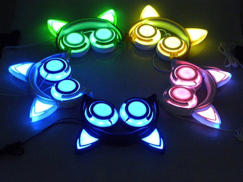 Cute LED Cat Ear Headphone