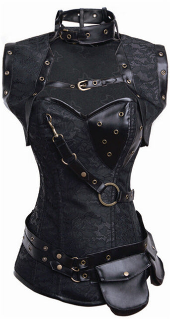 Women Steampunk Leather Corset - SP1